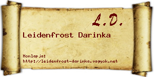 Leidenfrost Darinka névjegykártya
